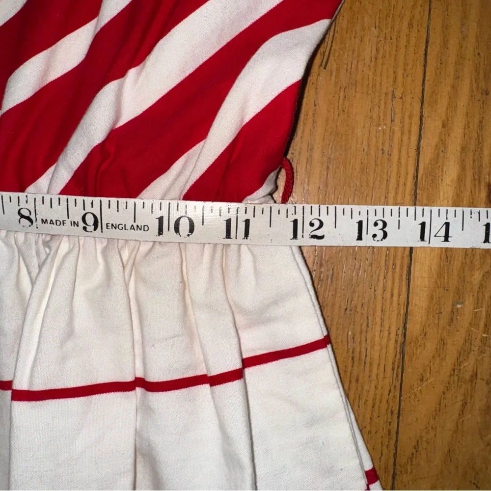 VINTAGE Red and White Striped Dress chevron pattern - Picture 9 of 11